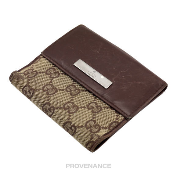 🔴 Gucci Trifold Wallet - GG Canvas Brown - Picture 4 of 11